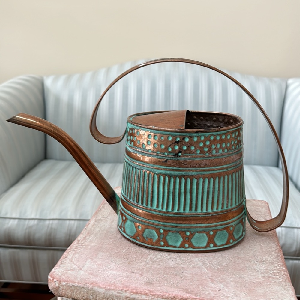 Robert Allen Copper & Teal water can - Picture 2 of 7